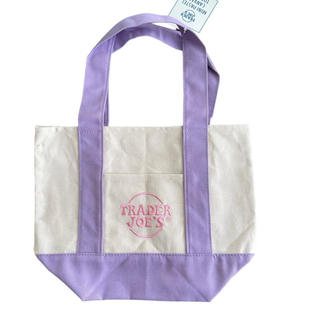 Trader Joe's Mini Pastel Canvas Tote Bag
